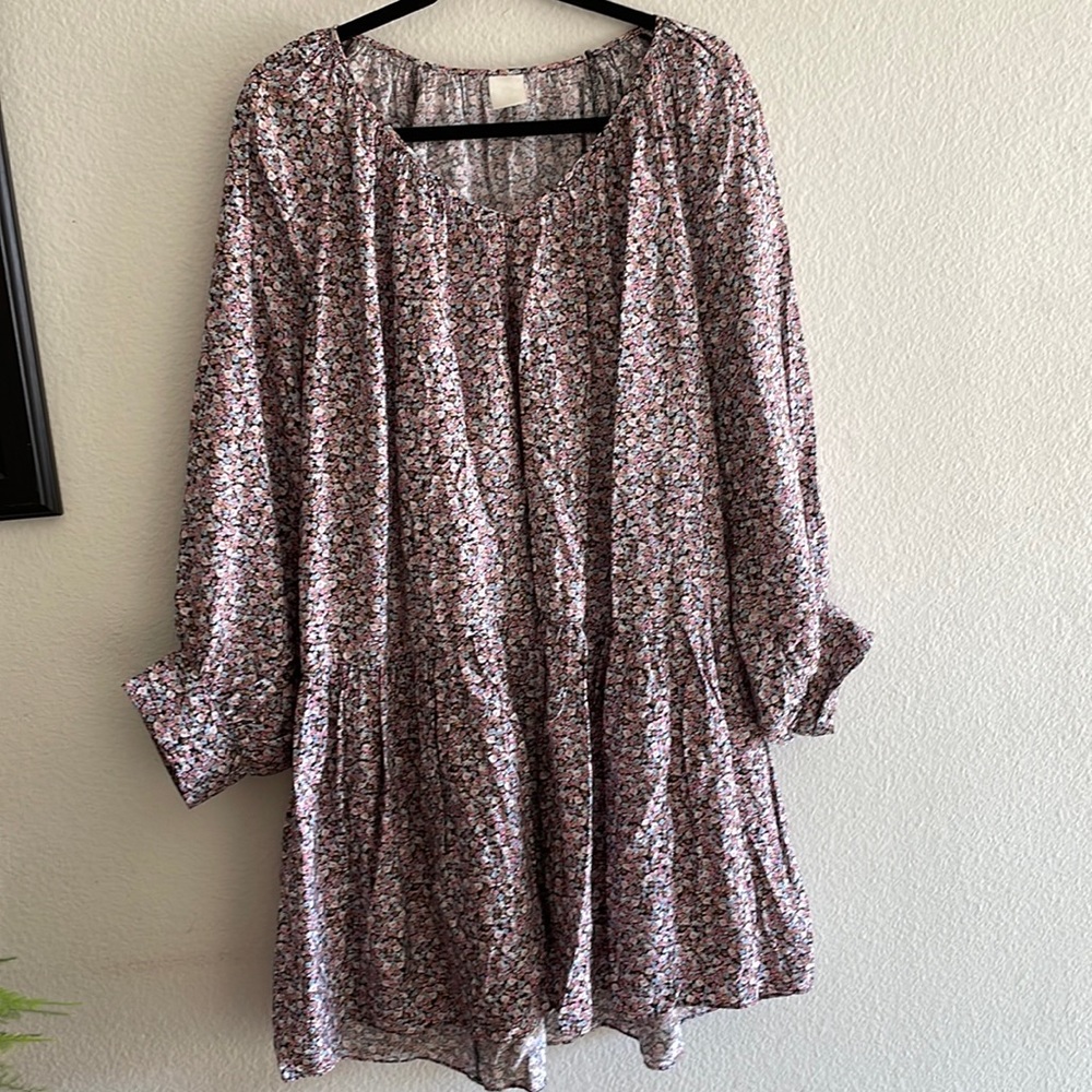 H & M Floral Puffy Sleeves Flounce Dress